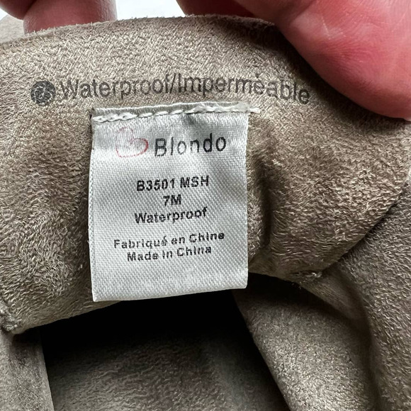 Blondo Glenda Waterproof Suede Zip Up Hidden Wedge Heel Sneaker Women's 7M - Picture 7 of 10